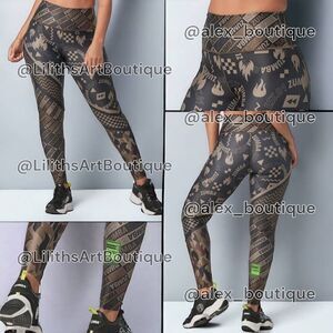 Zumba Fuego High Waisted Leggings Espresso Size XS (E041)